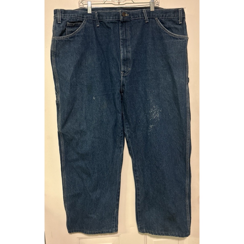 Dickies Mens Relaxed Fit Carpenter Jeans Blue Denim Utility Pants 48x30 LU200RNB